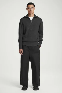 Sale COS SWETER Z WEŁNY I BAWEŁNY Z KRÓTKIM SUWAKIEM Ciemnoszary