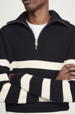 Fashion COS SWETER Z WEŁNY I BAWEŁNY Z KRÓTKIM SUWAKIEM