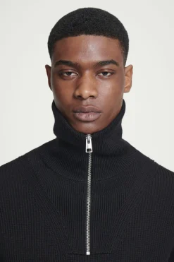 Fashion COS SWETER Z WEŁNY I BAWEŁNY Z KRÓTKIM SUWAKIEM