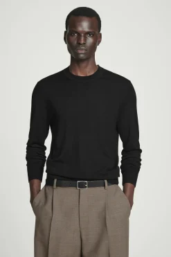 Discount COS SWETER Z WEŁNY MERINO – SLIM FIT Czarny