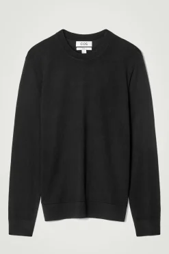 Discount COS SWETER Z WEŁNY MERINO – SLIM FIT Czarny