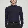 Clearance COS SWETER Z WEŁNY MERINO ZE STÓJKĄ – SLIM FIT Granatowy