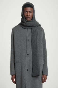 Fashion COS SZALIK Z KAPTUREM Z DZIANINY Z KASZMIREM Antracytowy