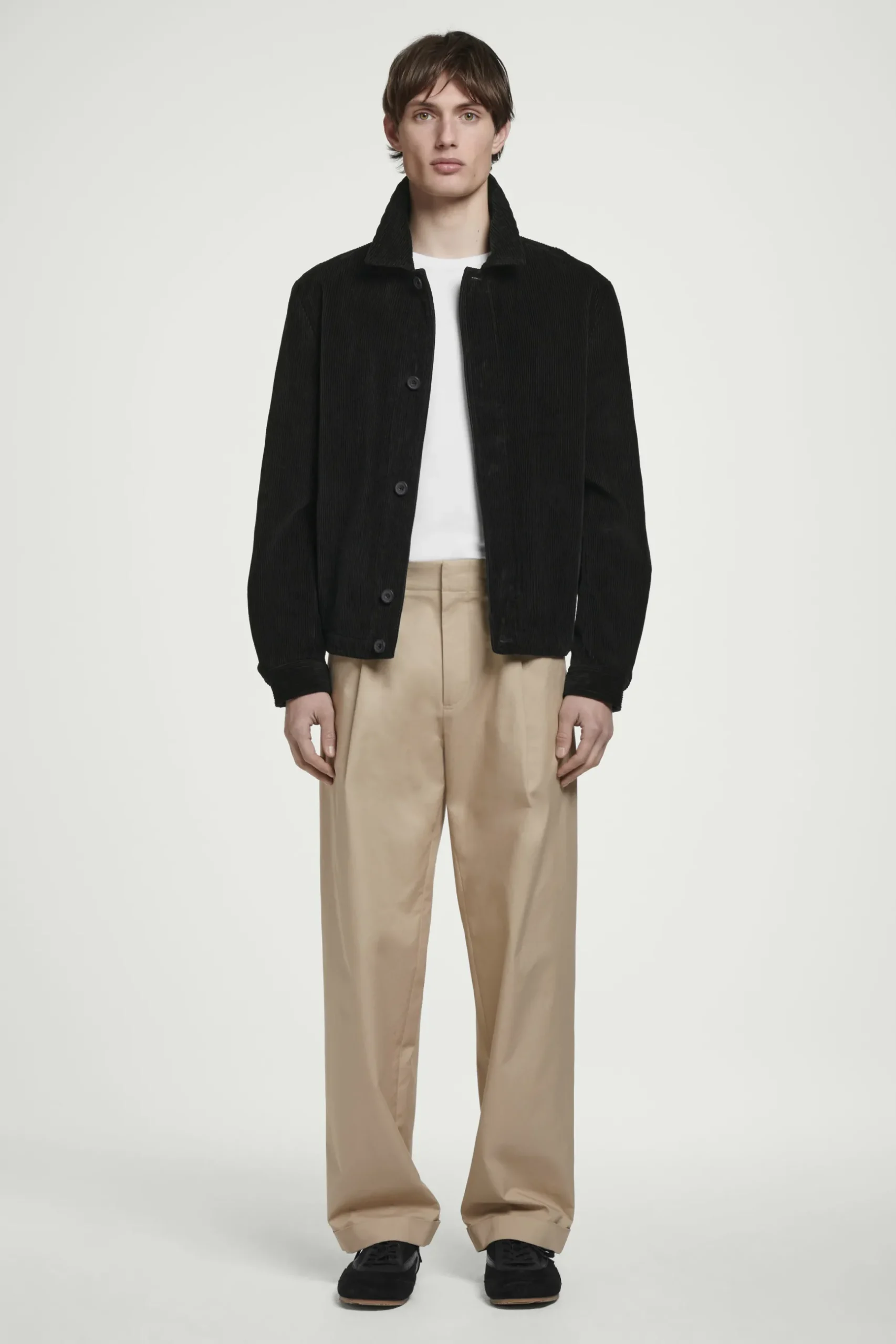 Outlet COS SZTRUKSOWA KOSZULA WIERZCHNIA – RELAXED FIT Czarny