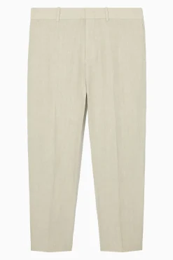 Clearance COS TAPERED LINEN TROUSERS Beige