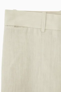 Clearance COS TAPERED LINEN TROUSERS Beige