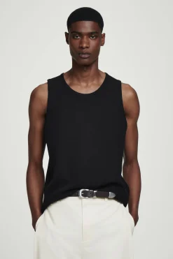 New COS TEXTURED COTTONJERSEY TANK TOP Czarny