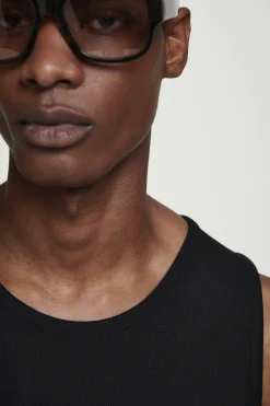 New COS TEXTURED COTTONJERSEY TANK TOP Czarny