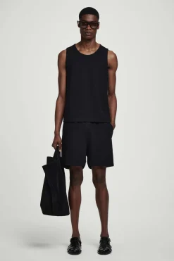 New COS TEXTURED COTTONJERSEY TANK TOP Czarny