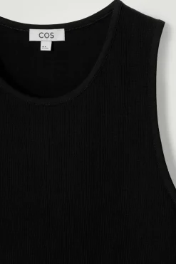 New COS TEXTURED COTTONJERSEY TANK TOP Czarny