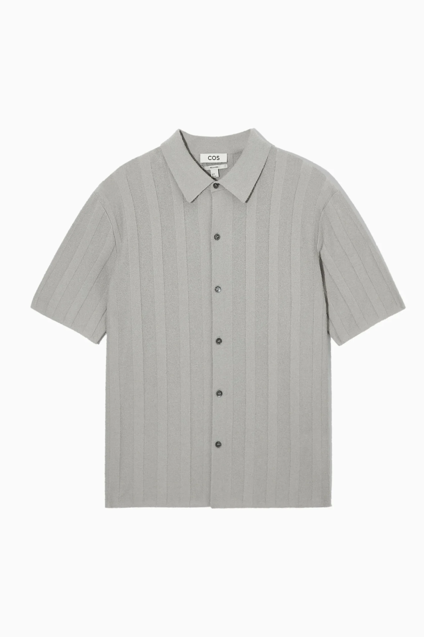Best COS TEXTURED STRIPED KNITTED SHIRT Grey