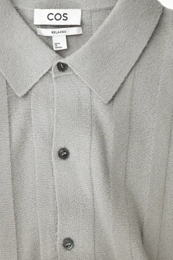 Best COS TEXTURED STRIPED KNITTED SHIRT Grey