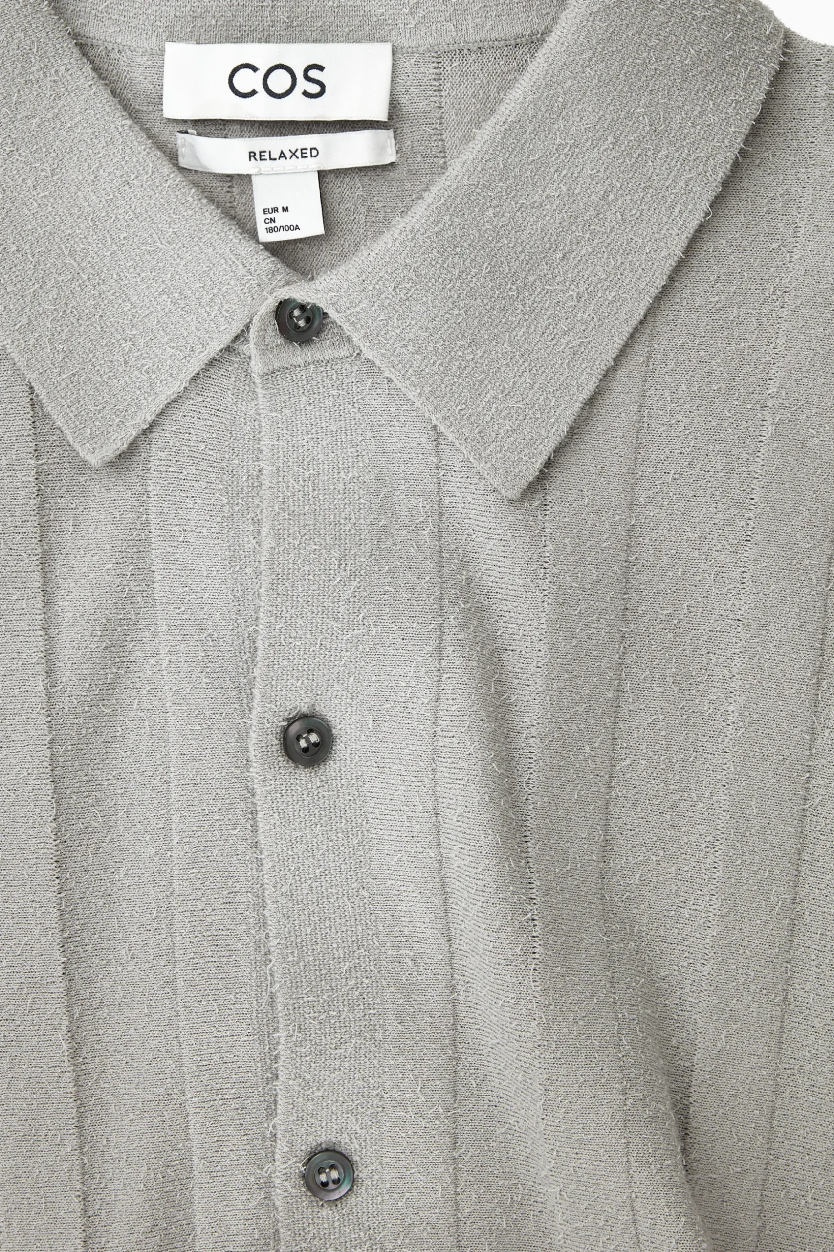 Best COS TEXTURED STRIPED KNITTED SHIRT Grey