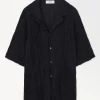 Online COS THE CRINKLED WOOL RESORT SHIRT Navy