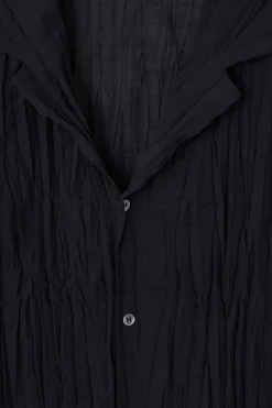 Online COS THE CRINKLED WOOL RESORT SHIRT Navy