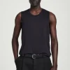 Best COS TOP BEZ RĘKAWÓW Z JEDWABIEM – RELAXED FIT Ciemnobrązowy