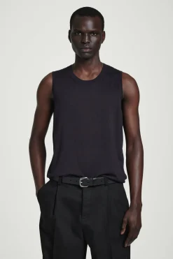Best COS TOP BEZ RĘKAWÓW Z JEDWABIEM – RELAXED FIT Ciemnobrązowy