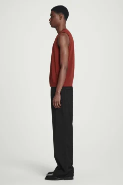Best COS TOP BEZ RĘKAWÓW Z JEDWABIEM – RELAXED FIT Czerwony