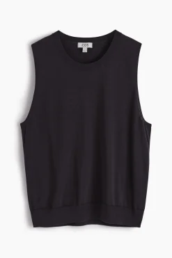 Best COS TOP BEZ RĘKAWÓW Z JEDWABIEM – RELAXED FIT Ciemnobrązowy