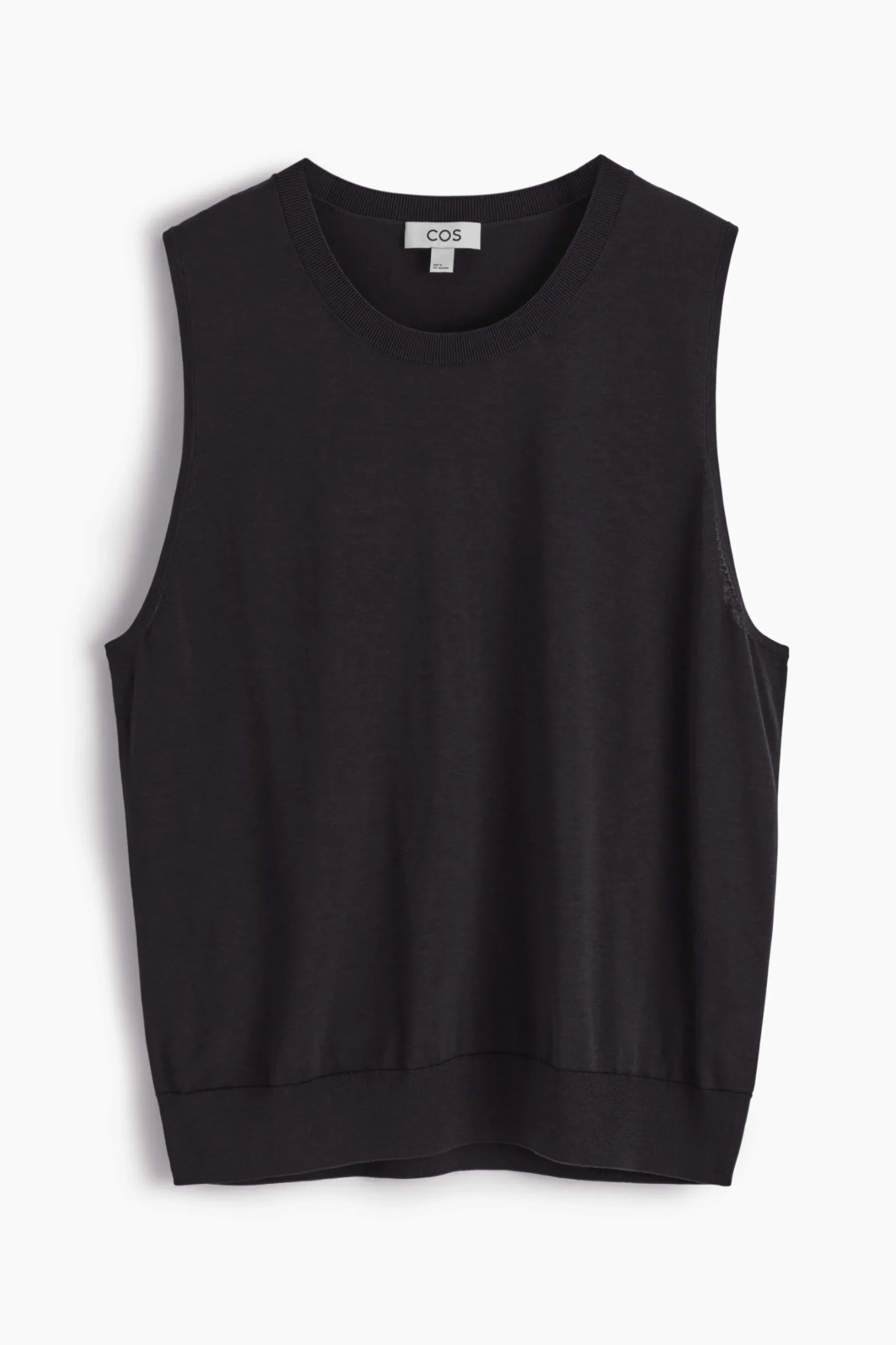 Best COS TOP BEZ RĘKAWÓW Z JEDWABIEM – RELAXED FIT Ciemnobrązowy
