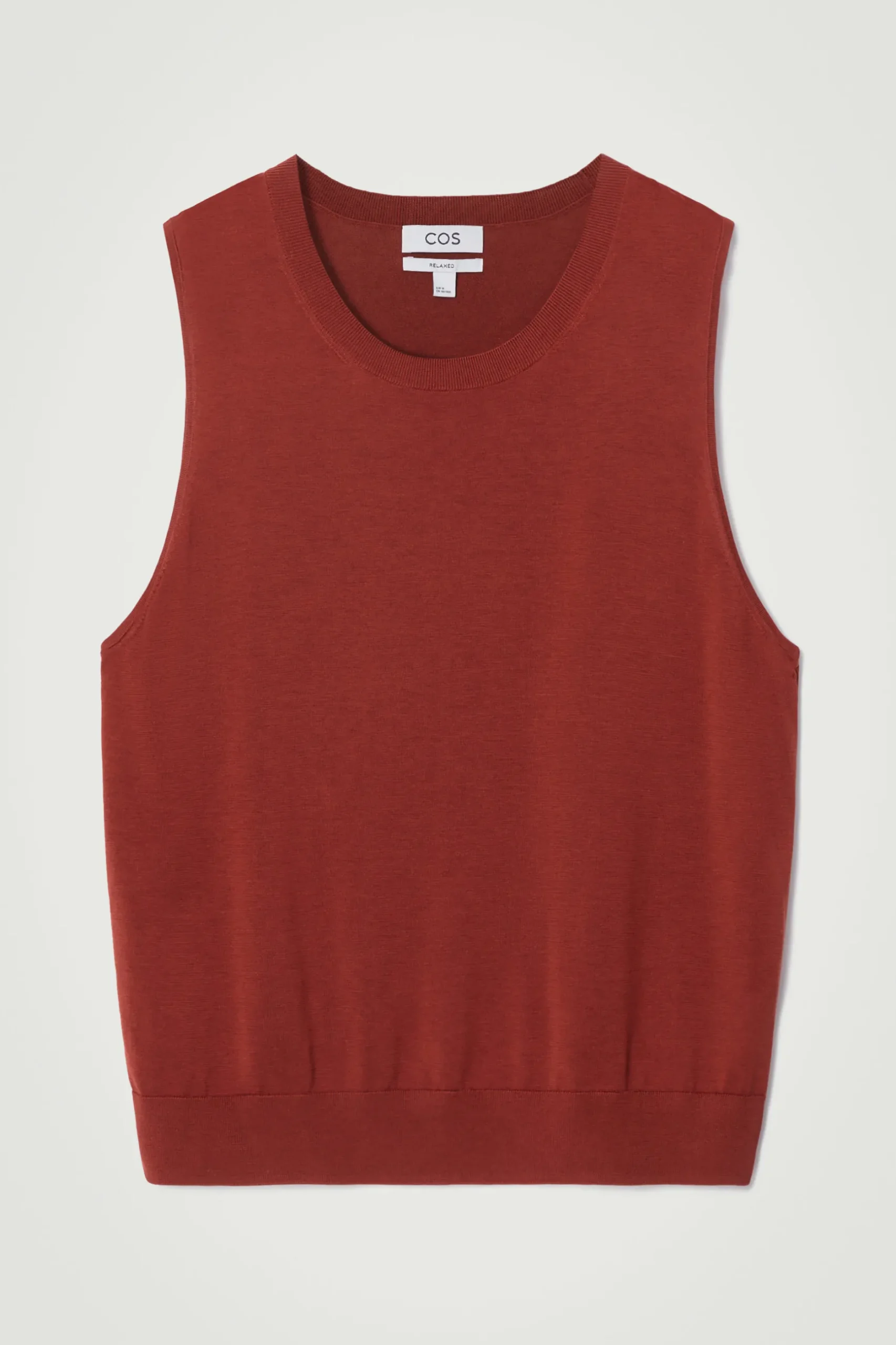 Best COS TOP BEZ RĘKAWÓW Z JEDWABIEM – RELAXED FIT Czerwony