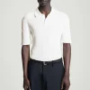 Sale COS TOP POLO Z PRĄŻKOWANEJ DZIANINY – SLIM FIT Złamanybiały