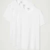 Fashion COS TRÓJPAK BAWEŁNIANYCH T-SHIRTÓW – REGULAR FIT Biały