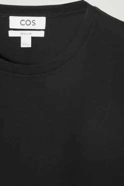 Hot COS TRÓJPAK BAWEŁNIANYCH T-SHIRTÓW – REGULAR FIT Czarny
