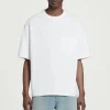 Clearance COS T-SHIRT OVERSIZE Z BAWEŁNĄ O WYSOKIEJ GRAMATURZE Biały