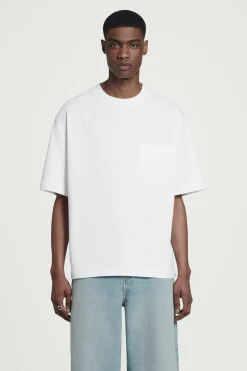 Clearance COS T-SHIRT OVERSIZE Z BAWEŁNĄ O WYSOKIEJ GRAMATURZE Biały