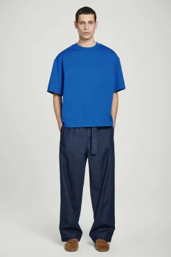 Best COS T-SHIRT OVERSIZE Z BAWEŁNĄ O WYSOKIEJ GRAMATURZE Kobaltowy