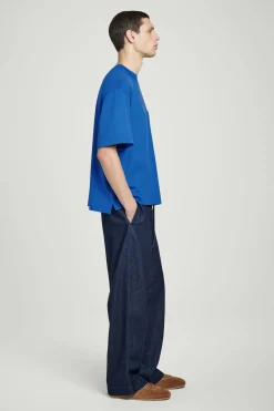 Best COS T-SHIRT OVERSIZE Z BAWEŁNĄ O WYSOKIEJ GRAMATURZE Kobaltowy