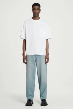 Clearance COS T-SHIRT OVERSIZE Z BAWEŁNĄ O WYSOKIEJ GRAMATURZE Biały