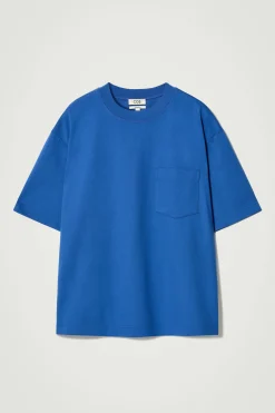 Best COS T-SHIRT OVERSIZE Z BAWEŁNĄ O WYSOKIEJ GRAMATURZE Kobaltowy