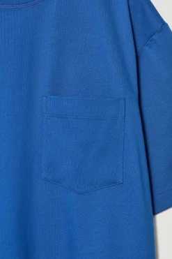 Best COS T-SHIRT OVERSIZE Z BAWEŁNĄ O WYSOKIEJ GRAMATURZE Kobaltowy