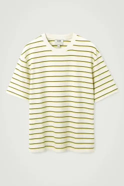 Best COS T-SHIRT Z BAWEŁNY BOUCLÉ W PASKI – RELAXED FIT