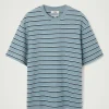 Discount COS T-SHIRT Z BAWEŁNY BOUCLÉ W PASKI – RELAXED FIT