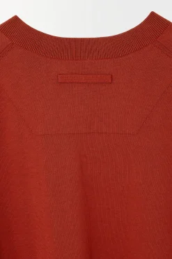 Fashion COS T-SHIRT Z CIENKIEJ DZIANINY Terracotta