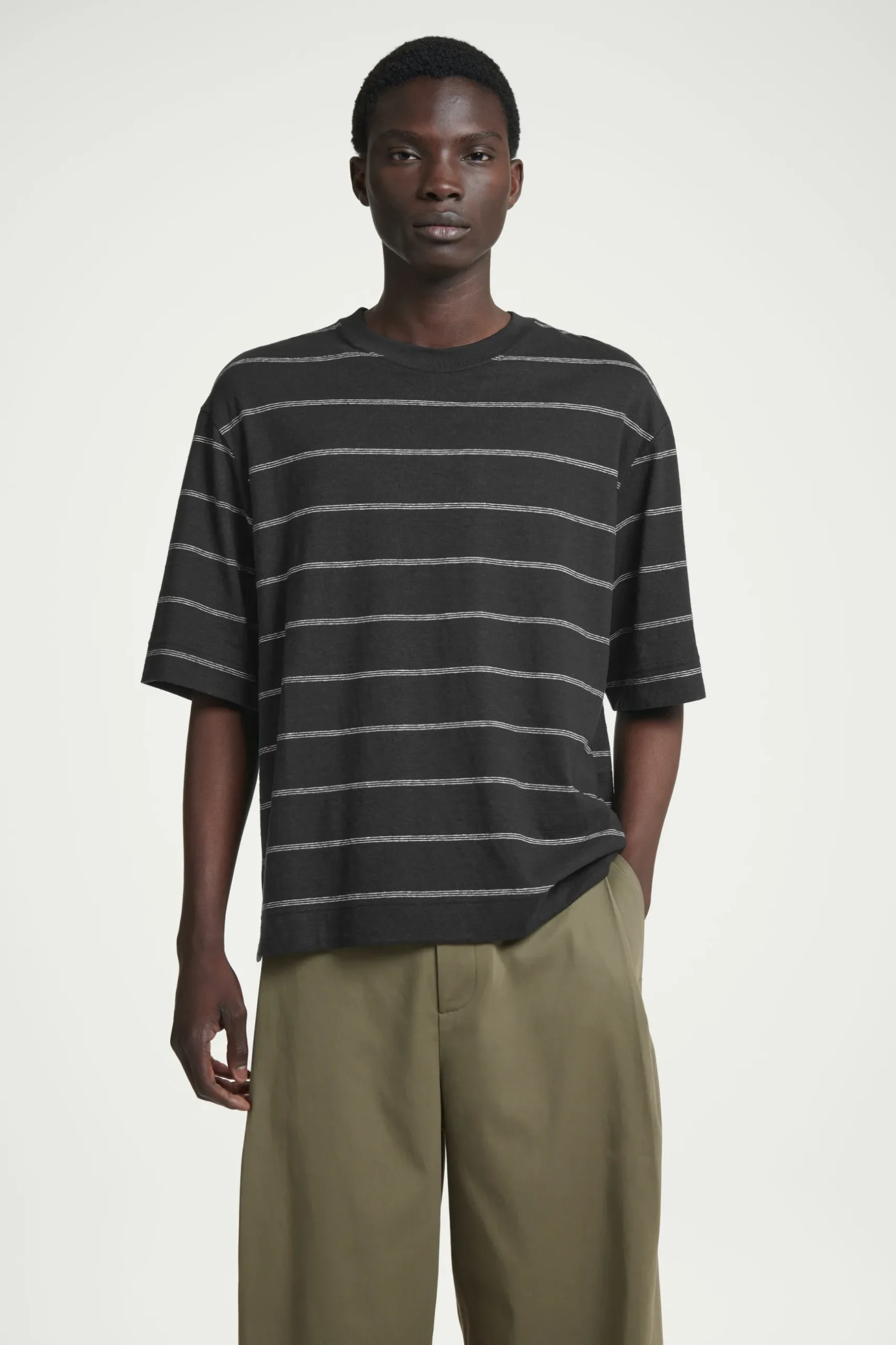 Online COS T-SHIRT Z DŻERSEJU Z KONOPI W PASKI – RELAXED FIT
