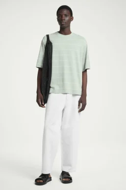 Clearance COS T-SHIRT Z DŻERSEJU Z KONOPI W PASKI – RELAXED FIT