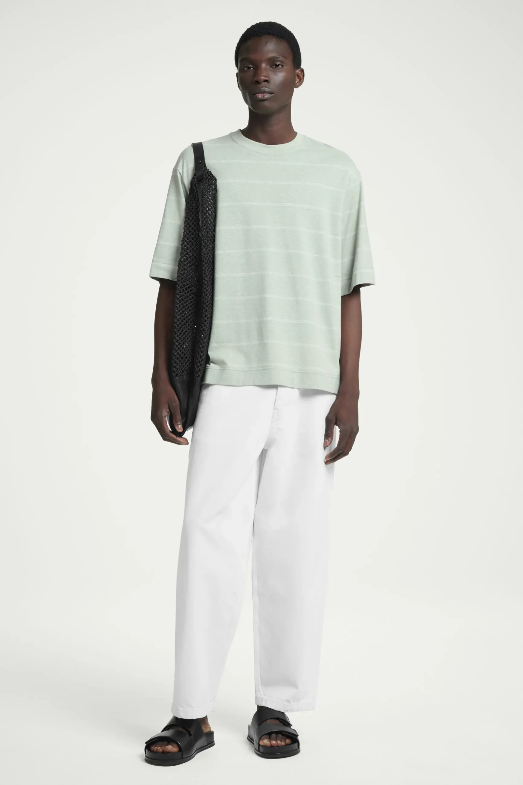 Clearance COS T-SHIRT Z DŻERSEJU Z KONOPI W PASKI – RELAXED FIT