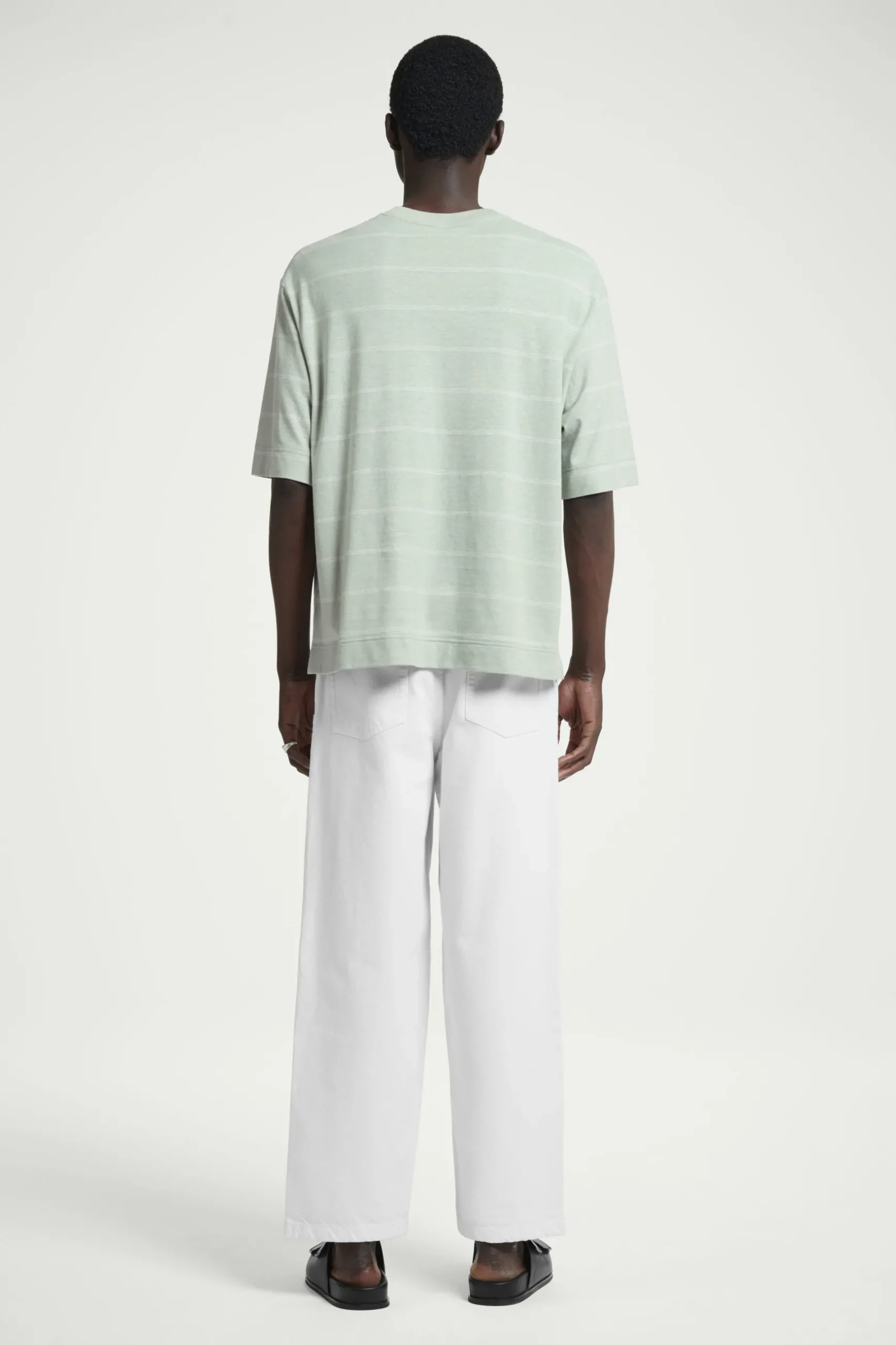 Clearance COS T-SHIRT Z DŻERSEJU Z KONOPI W PASKI – RELAXED FIT