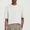 New COS T-SHIRT Z DWUSTRONNEJ DZIANINY – RELAXED FIT Biały