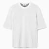 Outlet COS T-SHIRT Z DWUSTRONNEJ DZIANINY – RELAXED FIT Biały