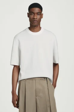 New COS T-SHIRT Z DWUSTRONNEJ DZIANINY – RELAXED FIT Biały