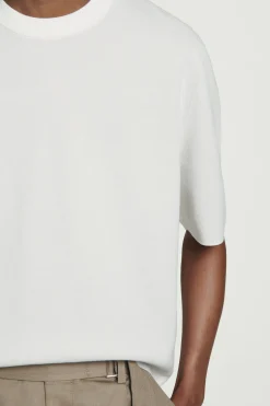 New COS T-SHIRT Z DWUSTRONNEJ DZIANINY – RELAXED FIT Biały