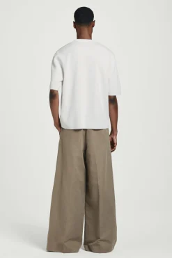 New COS T-SHIRT Z DWUSTRONNEJ DZIANINY – RELAXED FIT Biały