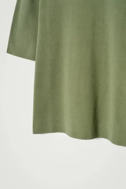 Fashion COS T-SHIRT Z DWUSTRONNEJ DZIANINY – RELAXED FIT Zielony