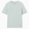 Online COS T-SHIRT Z LEKKIEJ DZIANINY Z BAWEŁNY – REGULAR FIT Jasnoniebieski