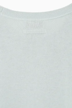 Online COS T-SHIRT Z LEKKIEJ DZIANINY Z BAWEŁNY – REGULAR FIT Jasnoniebieski